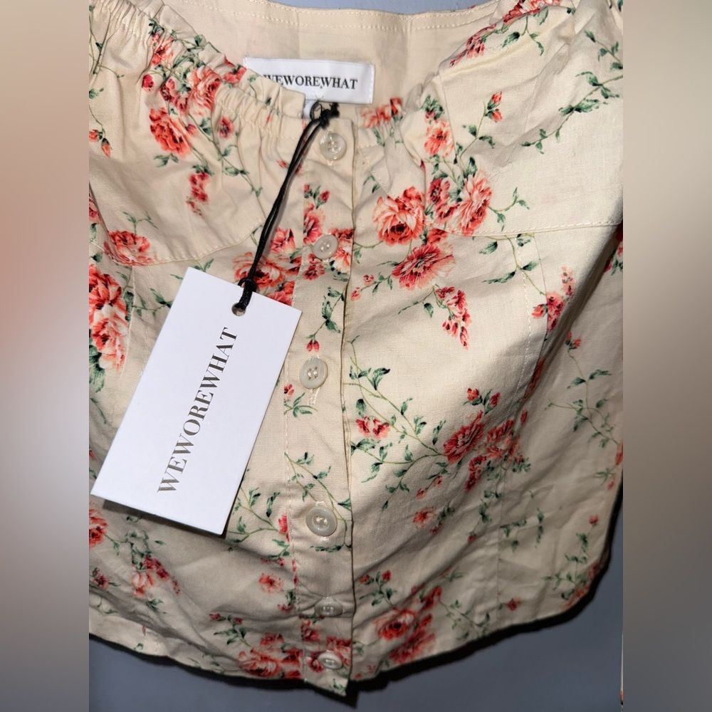 We wore what women’s floral ruched cup crop top size Small NWT feminine romantic - Picture 5 of 10
